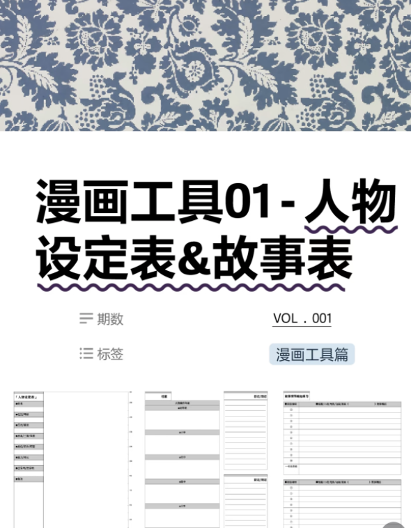 整理一份漫画表格，适合剧本创作&角色打磨