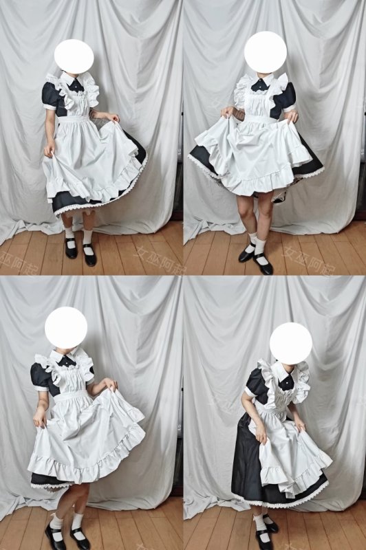 褶皱参考｜女仆装多角度